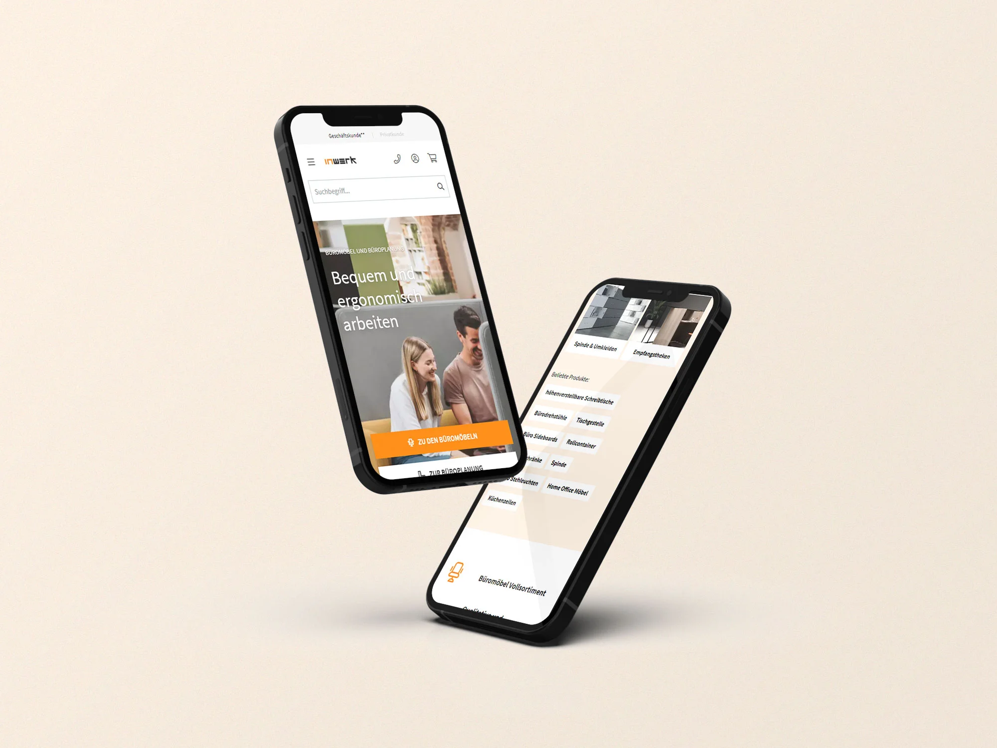 Viewport-Darstellung der eCommerce Webseite von inwerk
